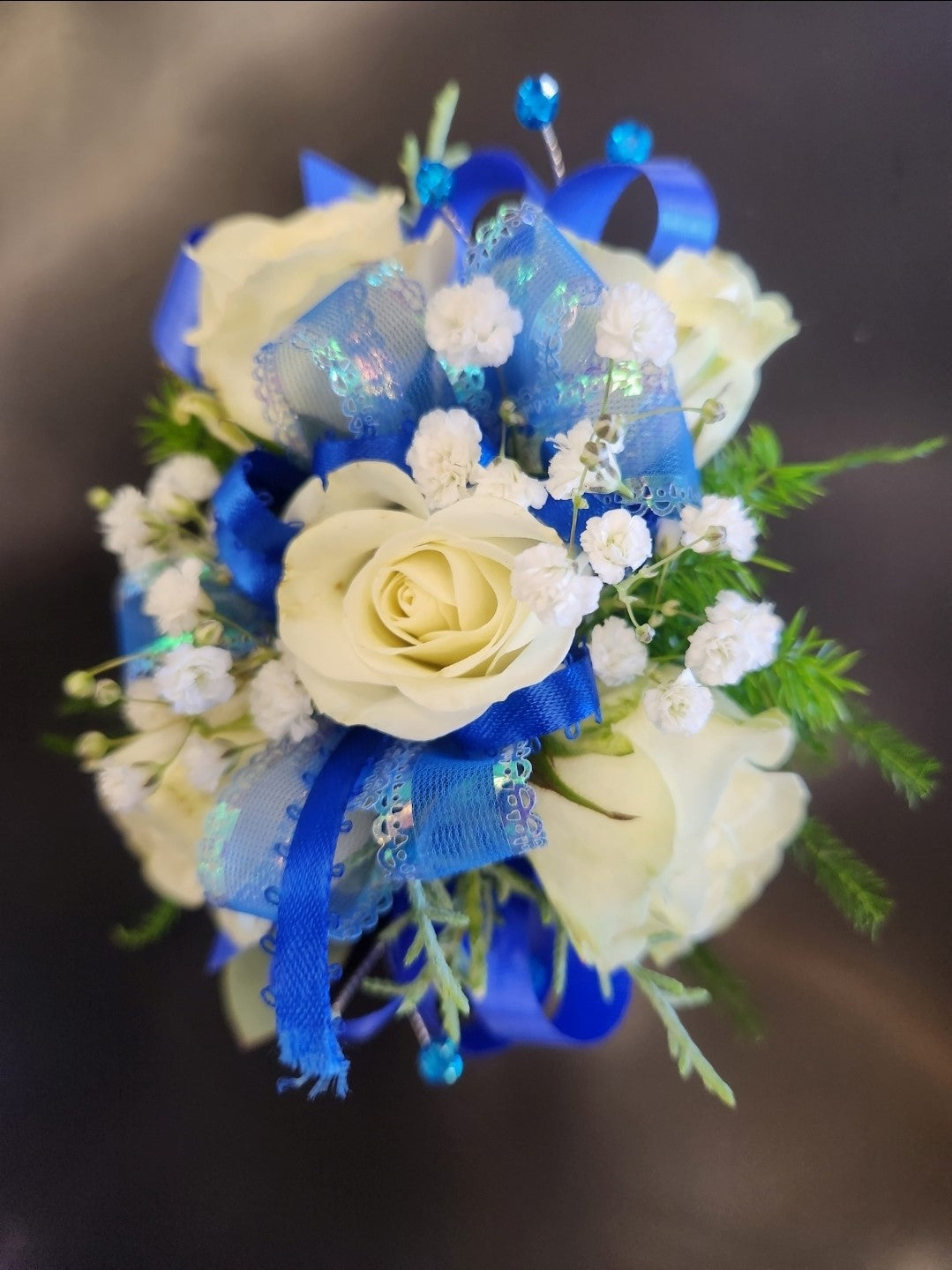 sparkle blue wristlet – BLOSSOMS & BALLOONS FLORIST, Roseville CA