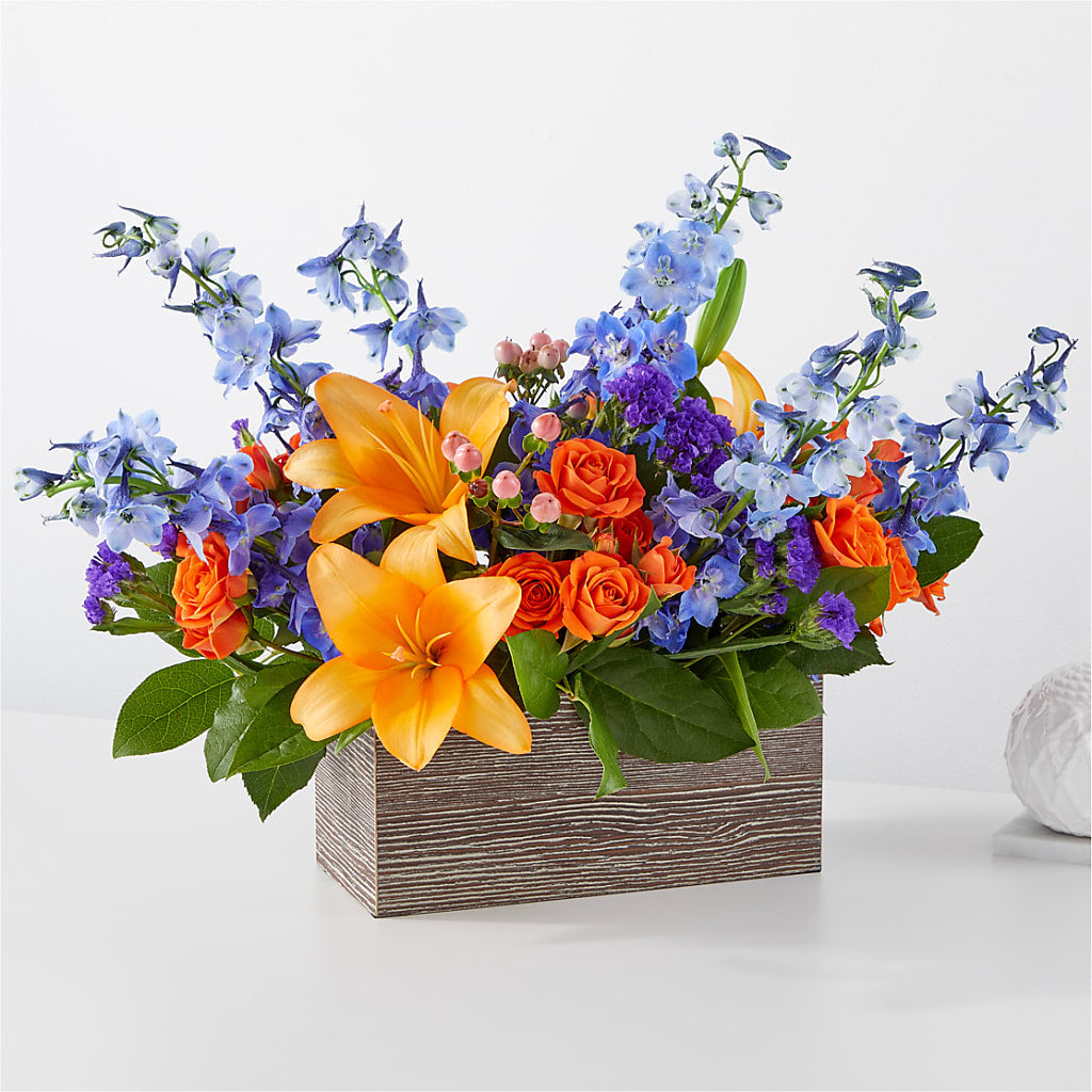 Radiant Citrus Box Bouquet – BLOSSOMS & BALLOONS FLORIST, Roseville CA