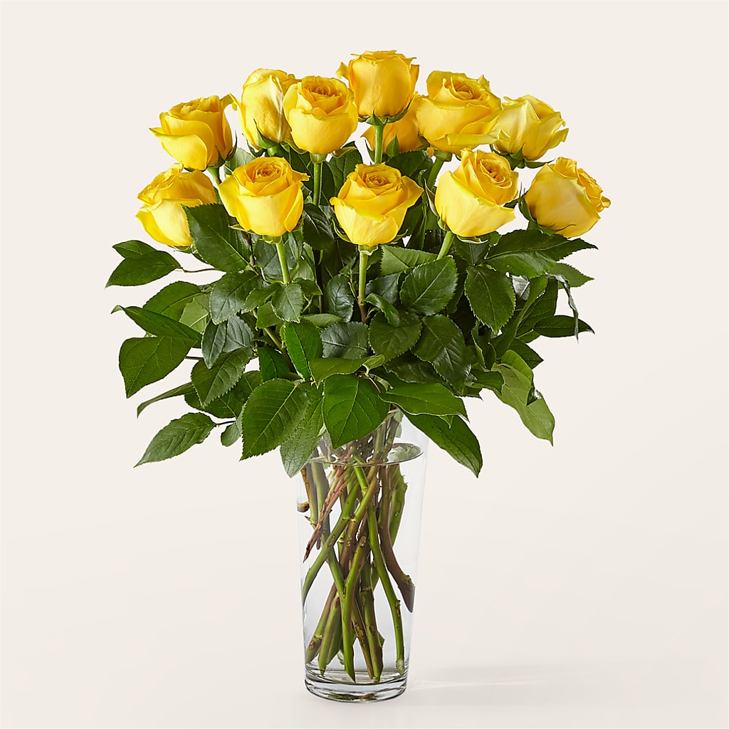 Long Stem Yellow Rose Bouquet – BLOSSOMS & BALLOONS FLORIST, Roseville CA