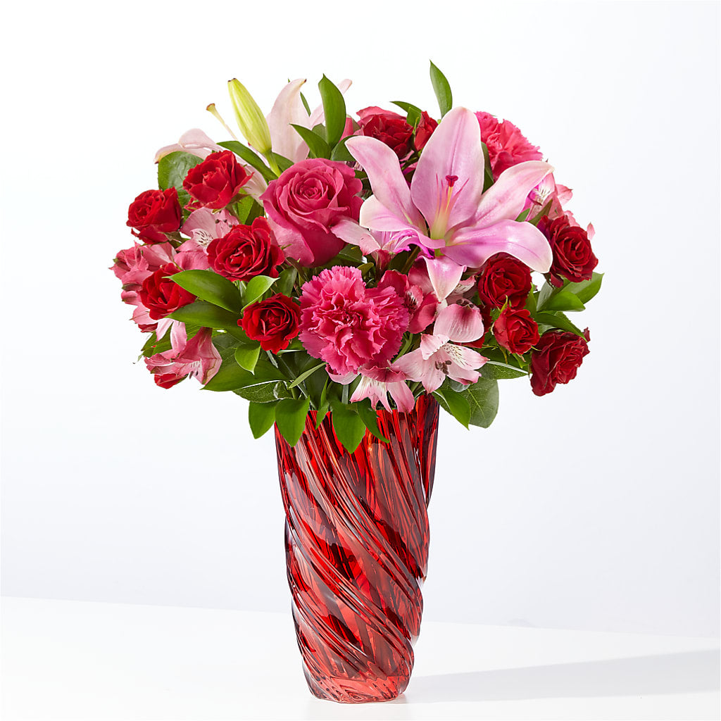 In Love Bouquet with Luxe Swirl Vase – BLOSSOMS & BALLOONS FLORIST, Roseville CA