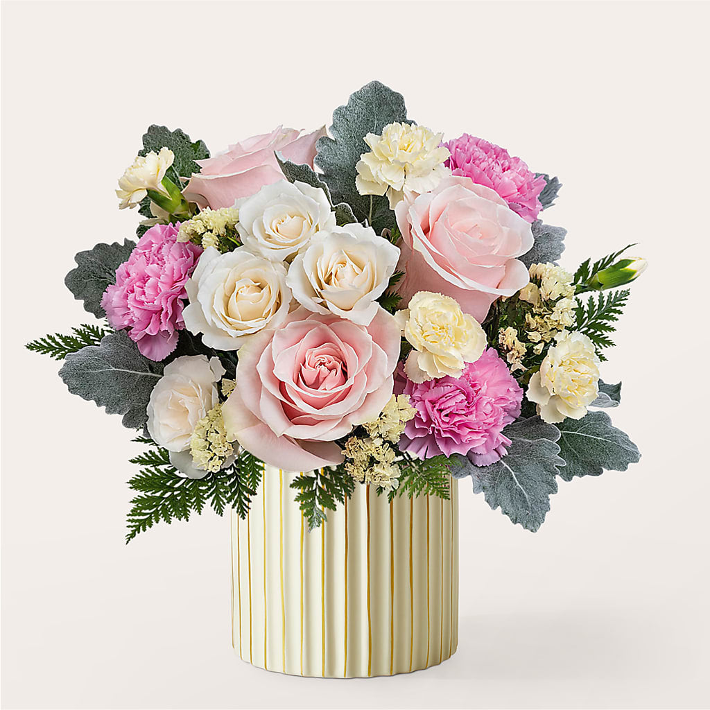 Blissful Moments Bouquet with Ivory Vase – BLOSSOMS & BALLOONS FLORIST, Roseville CA