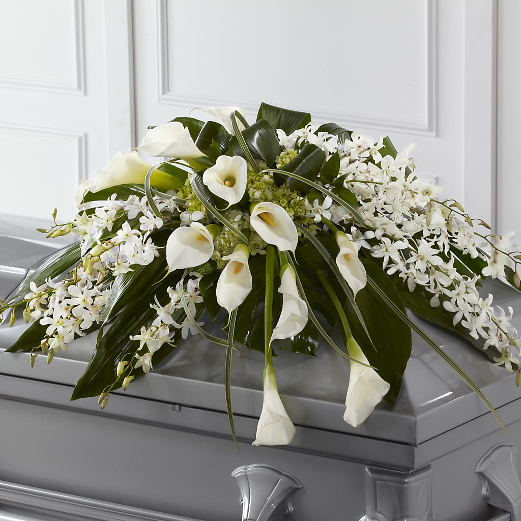 Angel Wings Casket Spray – BLOSSOMS & BALLOONS FLORIST, Roseville CA