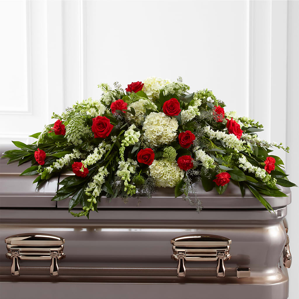 Sincerity Casket Spray – BLOSSOMS & BALLOONS FLORIST, Roseville CA