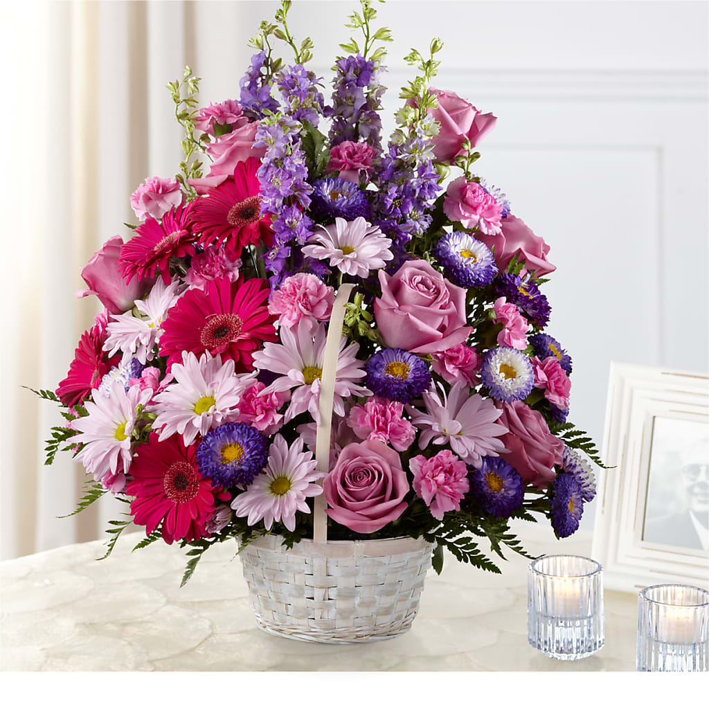 Pastel Peace Basket – BLOSSOMS & BALLOONS FLORIST, Roseville CA