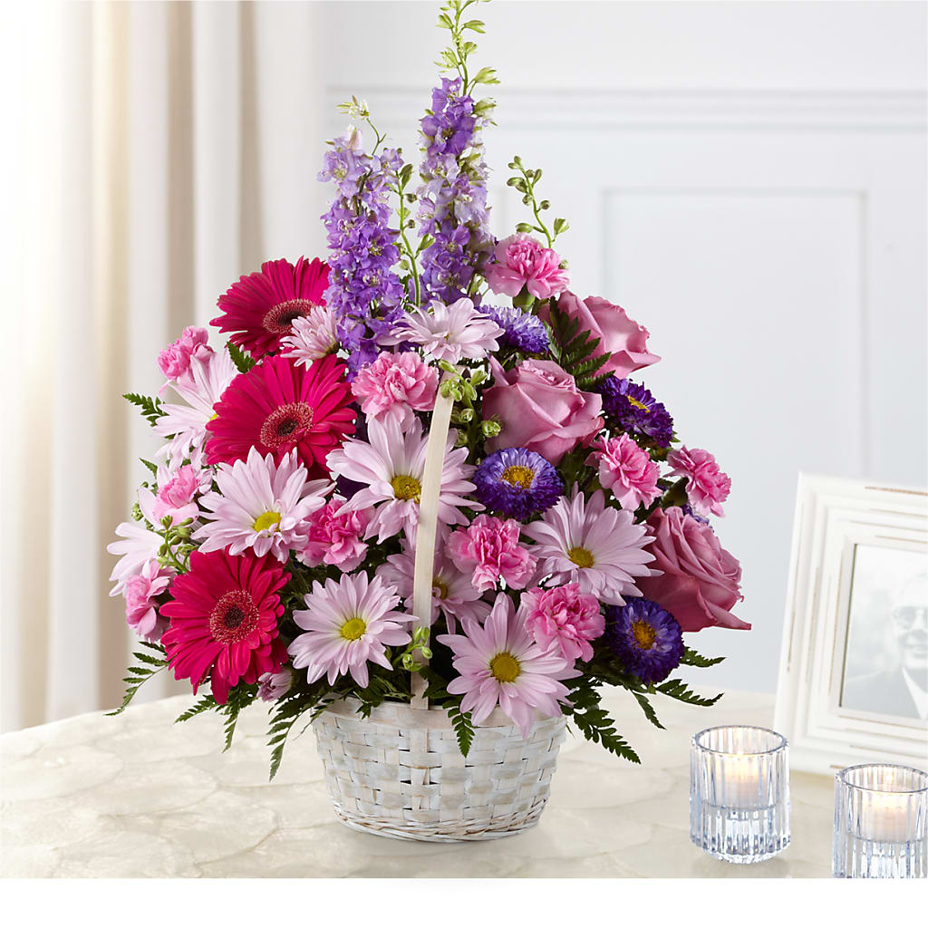 Pastel Peace Basket – BLOSSOMS & BALLOONS FLORIST, Roseville CA