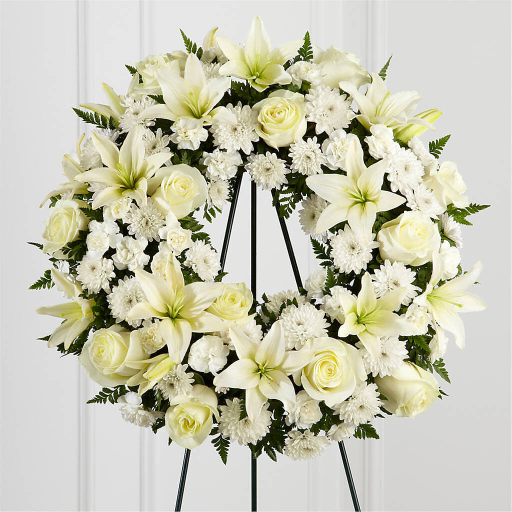 Treasured Tribute Wreath – BLOSSOMS & BALLOONS FLORIST, Roseville CA