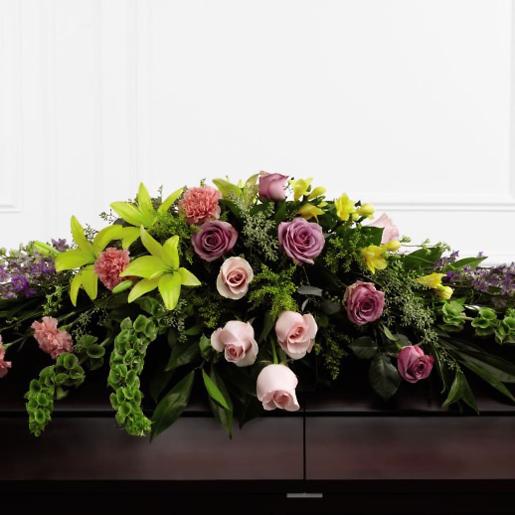 Forever Beloved Casket Spray – BLOSSOMS & BALLOONS FLORIST, Roseville CA