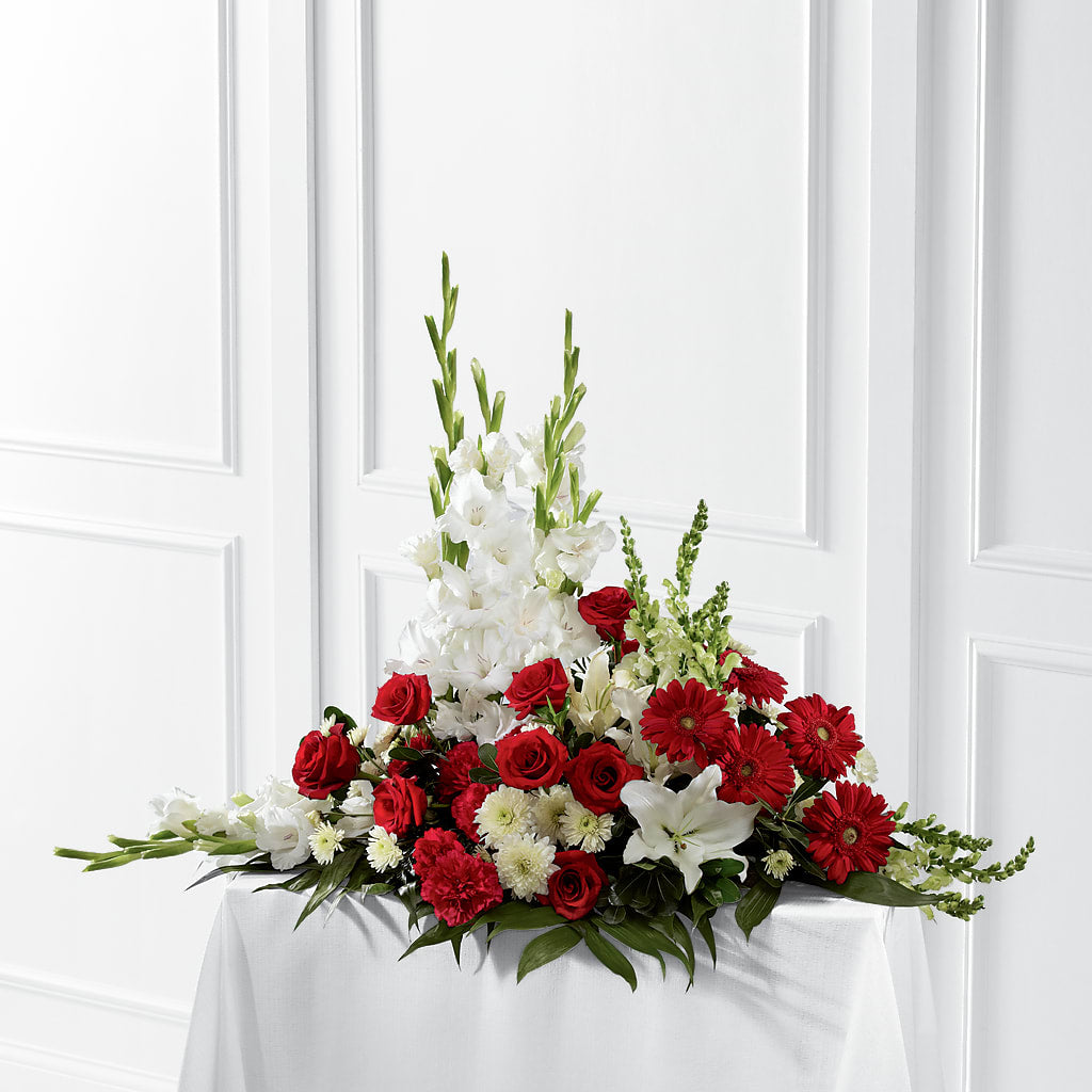 Crimson & White Arrangement – BLOSSOMS & BALLOONS FLORIST, Roseville CA