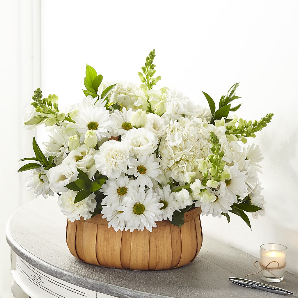 Pure Ivory Basket – BLOSSOMS & BALLOONS FLORIST, Roseville CA