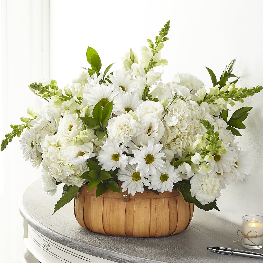 Pure Ivory Basket – BLOSSOMS & BALLOONS FLORIST, Roseville CA