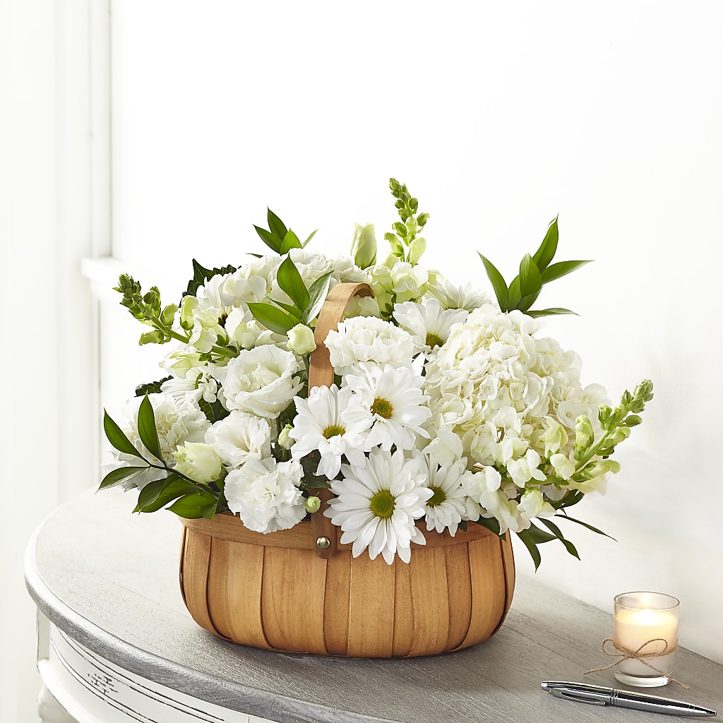 Pure Ivory Basket – BLOSSOMS & BALLOONS FLORIST, Roseville CA