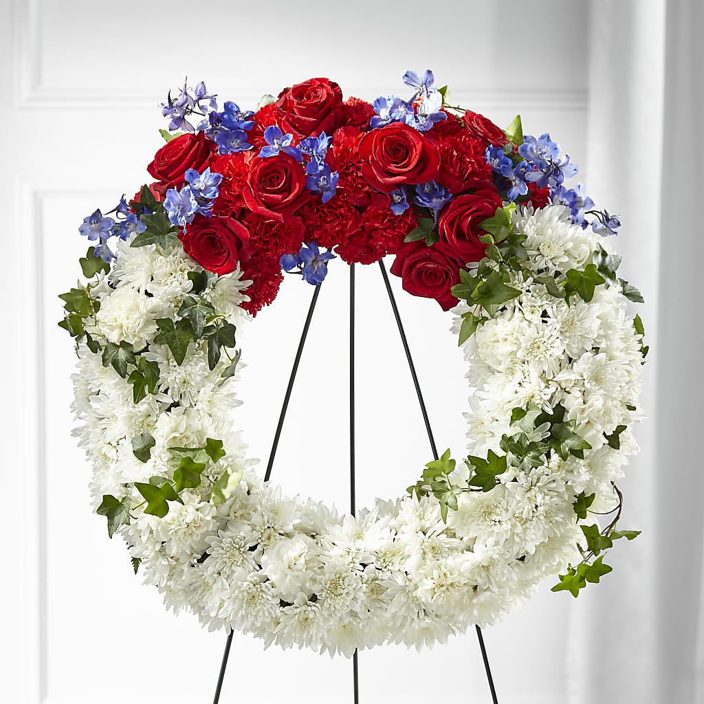 Patriotic Passion Wreath – BLOSSOMS & BALLOONS FLORIST, Roseville CA