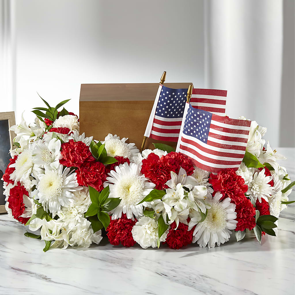 Spirit of Patriotism Cremation Adornment – BLOSSOMS & BALLOONS FLORIST, Roseville CA