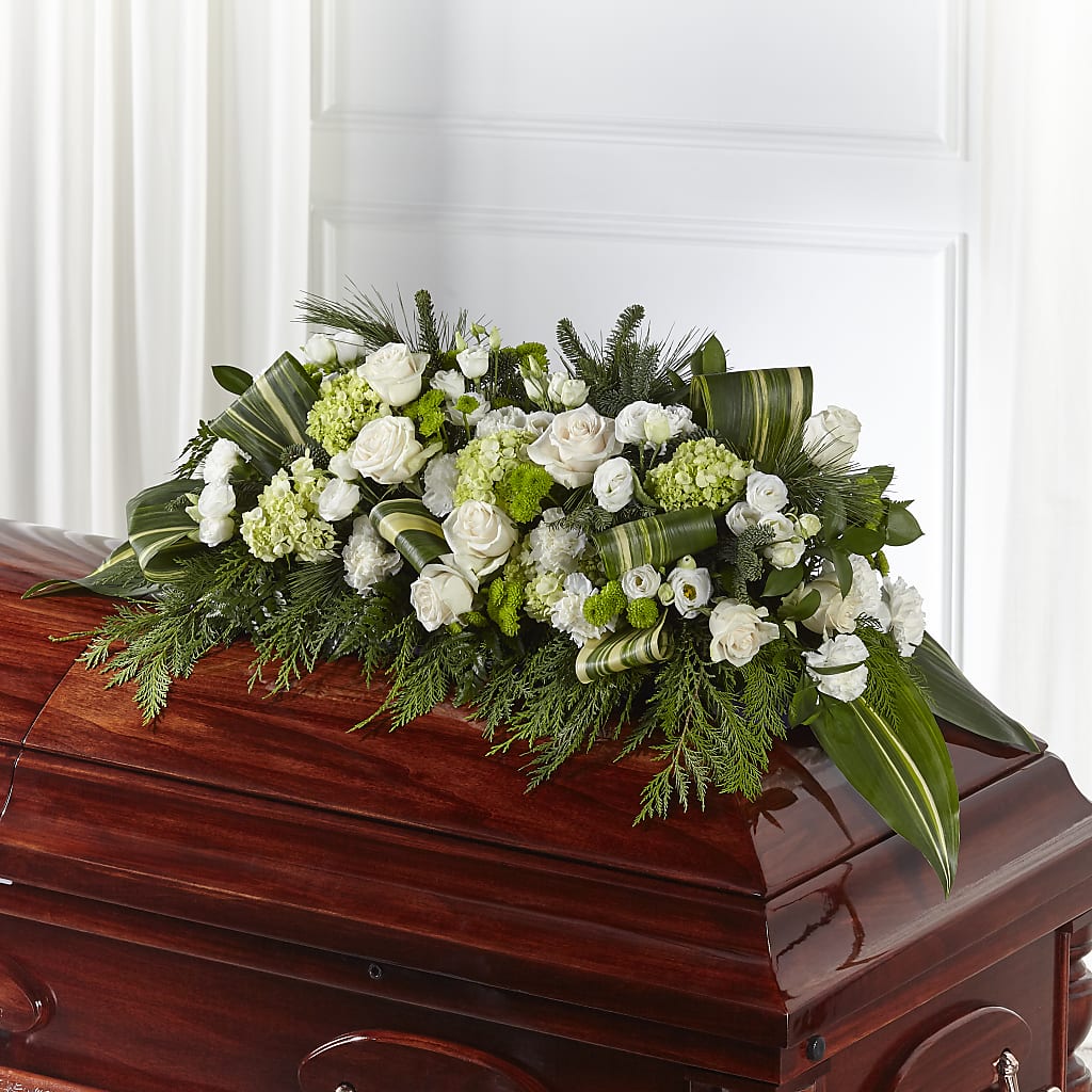Hopeful Gesture Casket Spray – BLOSSOMS & BALLOONS FLORIST, Roseville CA
