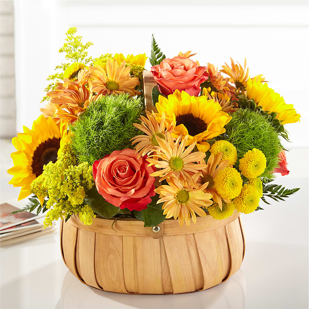 Harvest Sunflower Basket – BLOSSOMS & BALLOONS FLORIST, Roseville CA