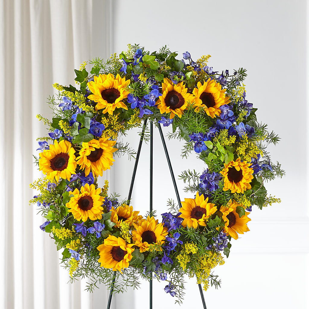 Bright Rays Wreath – BLOSSOMS & BALLOONS FLORIST, Roseville CA