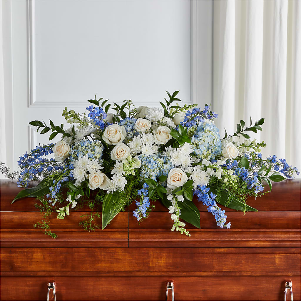 Timeless Essence Casket Spray – BLOSSOMS & BALLOONS FLORIST, Roseville CA