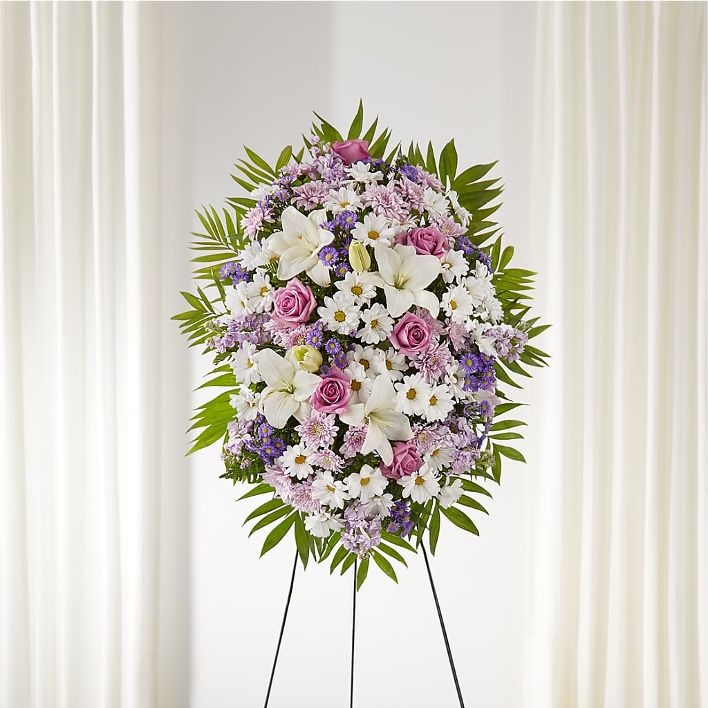 Surrounded by Love Standing Spray – BLOSSOMS & BALLOONS FLORIST, Roseville CA
