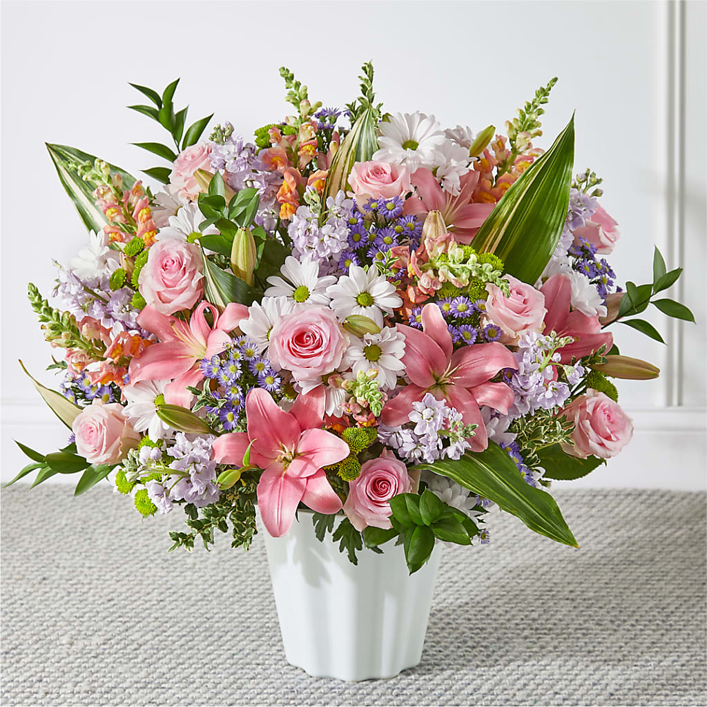 Abundant Compassion Floor Basket – BLOSSOMS & BALLOONS FLORIST, Roseville CA