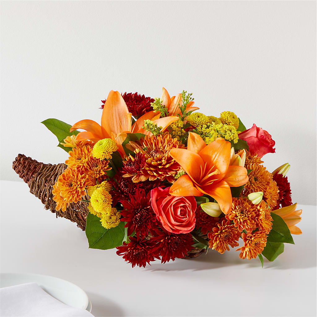 Bouquet of Blessings Cornucopia – BLOSSOMS & BALLOONS FLORIST, Roseville CA