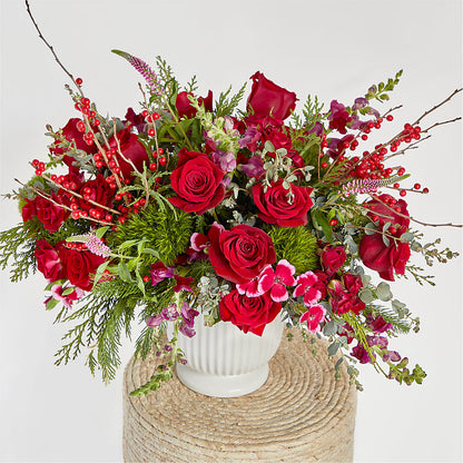 Big Red Bow Bouquet – BLOSSOMS & BALLOONS FLORIST, Roseville CA