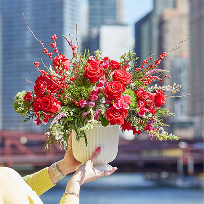 Big Red Bow Bouquet – BLOSSOMS & BALLOONS FLORIST, Roseville CA