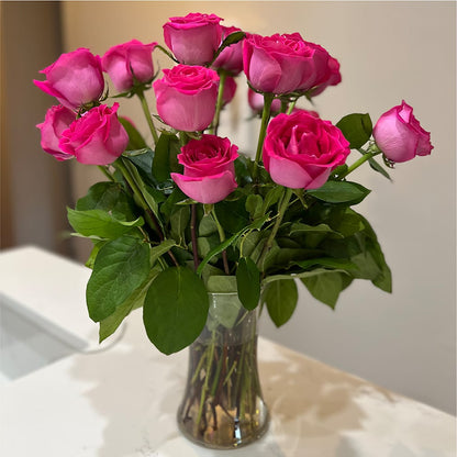 Long Stem Pink Rose Bouquet – BLOSSOMS & BALLOONS FLORIST, Roseville CA