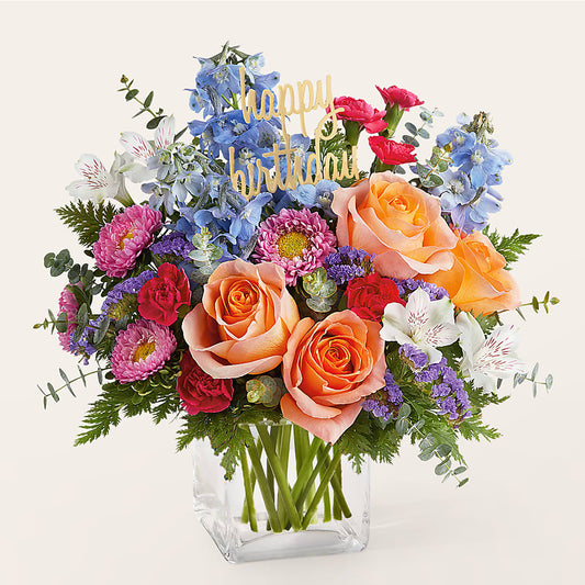 Birthday Bash Bouquet – BLOSSOMS & BALLOONS FLORIST, Roseville CA
