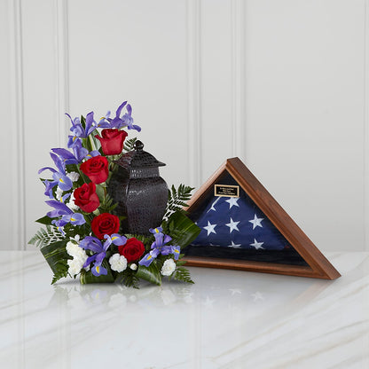 Patriotic Tribute Arrangement – BLOSSOMS & BALLOONS FLORIST, Roseville CA