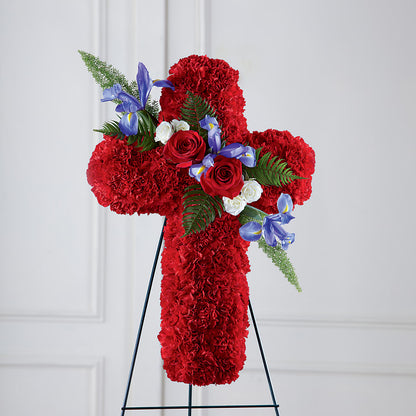 Faithful Hero Floral Cross – BLOSSOMS & BALLOONS FLORIST, Roseville CA