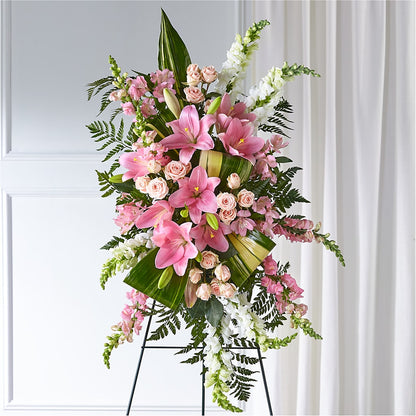 Elegant Embrace Standing Spray – BLOSSOMS & BALLOONS FLORIST, Roseville CA