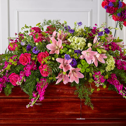 Radiant Tribute Casket Spray – BLOSSOMS & BALLOONS FLORIST, Roseville CA