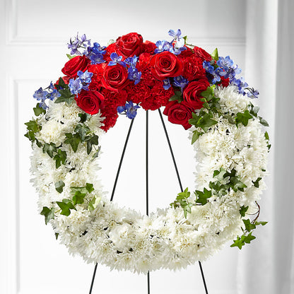 Patriotic Passion Wreath – BLOSSOMS & BALLOONS FLORIST, Roseville CA