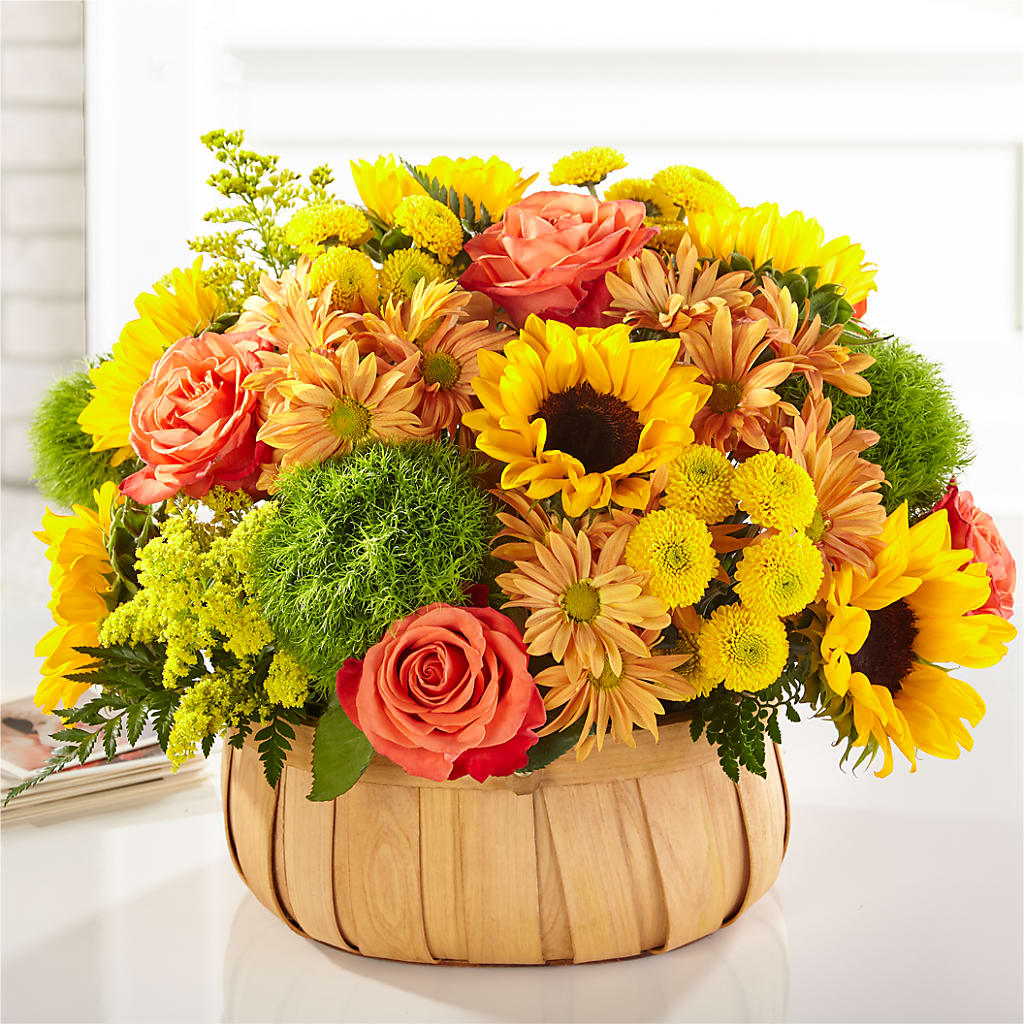 Harvest Sunflower Basket – BLOSSOMS & BALLOONS FLORIST, Roseville CA