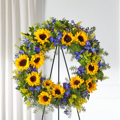 Bright Rays Wreath – BLOSSOMS & BALLOONS FLORIST, Roseville CA