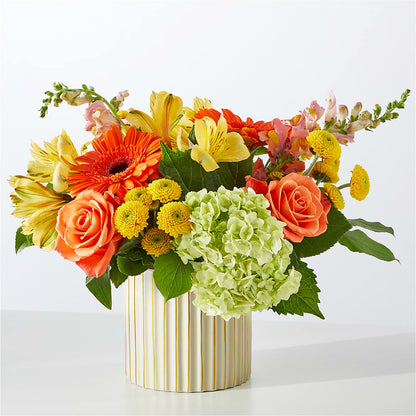 Autumn Sunshine Bouquet with Ivory Vase – BLOSSOMS & BALLOONS FLORIST, Roseville CA
