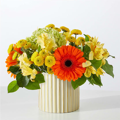 Autumn Sunshine Bouquet with Ivory Vase – BLOSSOMS & BALLOONS FLORIST, Roseville CA