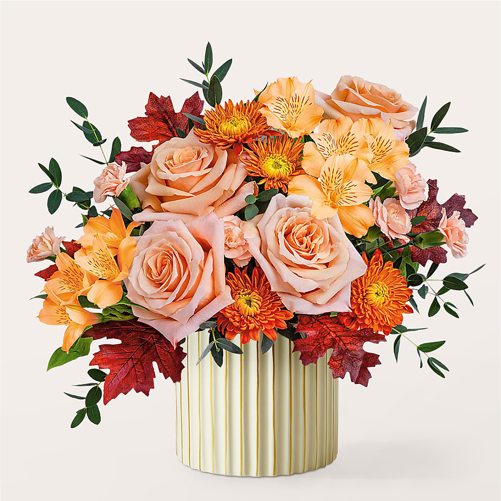 Spiced Latte Bouquet with Ivory Vase – BLOSSOMS & BALLOONS FLORIST, Roseville CA