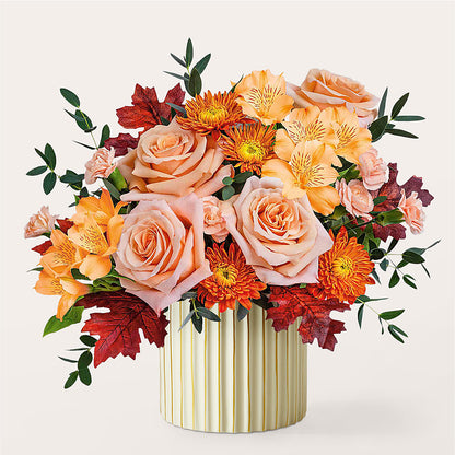 Spiced Latte Bouquet with Ivory Vase – BLOSSOMS & BALLOONS FLORIST, Roseville CA