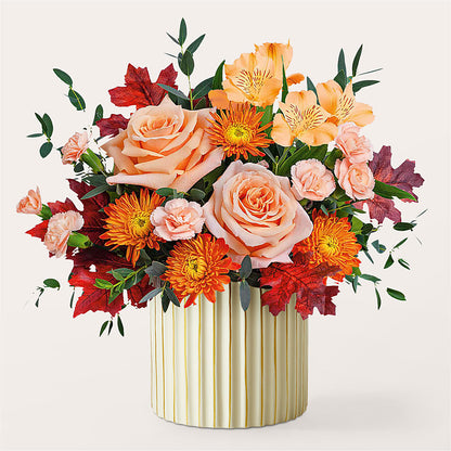 Spiced Latte Bouquet with Ivory Vase – BLOSSOMS & BALLOONS FLORIST, Roseville CA