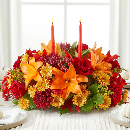 Autumn's Embrace Centerpiece – BLOSSOMS & BALLOONS FLORIST, Roseville CA