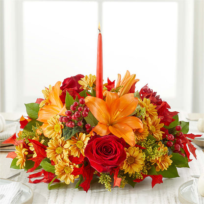 Autumn's Embrace Centerpiece – BLOSSOMS & BALLOONS FLORIST, Roseville CA