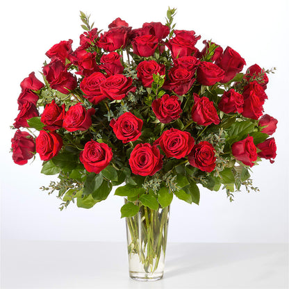 Forever Yours Fifty Stem Red Rose Bouquet – BLOSSOMS & BALLOONS FLORIST, Roseville CA