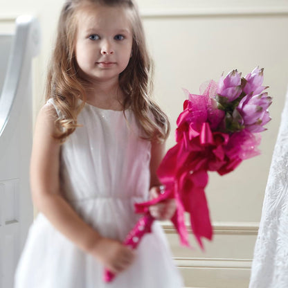 Sparkle Pink Flower Girl Bouquet – BLOSSOMS & BALLOONS FLORIST, Roseville CA
